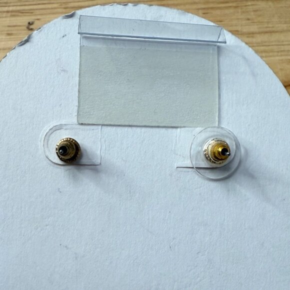 Alahambra Double Drop Earrings White Mother-Of-Pearl Inlay Gold-Tone Setting Mac - Picture 3 of 5